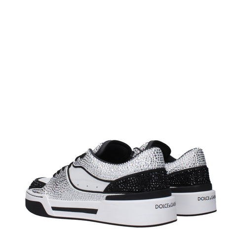 Dolce & Gabbana White Leather Low Top Sneakers